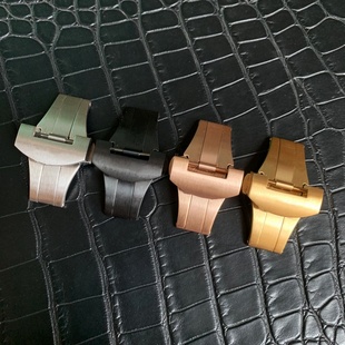 高品质不锈钢蝴蝶扣折叠扣适配沛纳海胖大海22mm银黑金色玫瑰金色