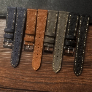 手掌纹真皮手表带适配天梭浪琴古董表通用腕带表链18 19 20 22mm