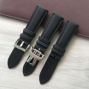 适配宝珀五十寻浔50噚手表带5000碳纤维尼龙布纹真皮防水腕带23mm