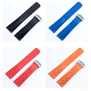 代用泰格豪雅F1赛车硅胶手表带卡莱拉竞潜豪雅折叠扣橡胶表链22mm