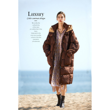 Carolingian意大利小众设计师！重工90白鸭绒长款羽绒服加厚女