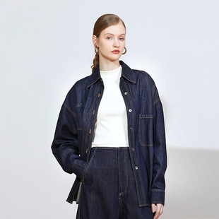 女 设计师成衣精工牛仔衬衫 叠穿百搭上衣新 经典 Carolingian法式