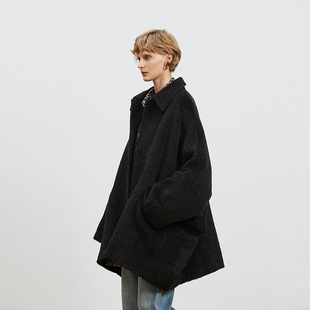 大衣外套 羊毛廓形蝙蝠袖 Carolingian静奢ROW风 秘鲁苏力羊驼毛