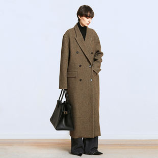 Carolingian静奢ROW风经典 领外套 澳洲羊毛混色重磅斜纹大衣西装