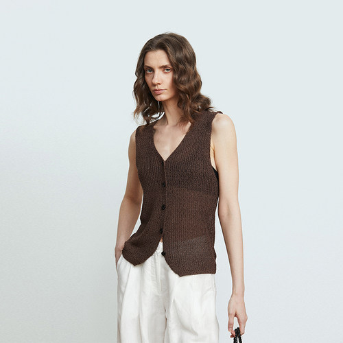 Carolingian简约松弛！STOLL重工立体带子纱空气感镂空针织马甲