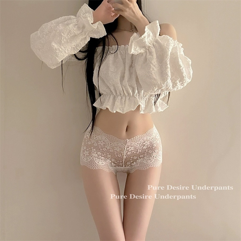 2条装蕾丝提臀性感纯棉裆内裤女