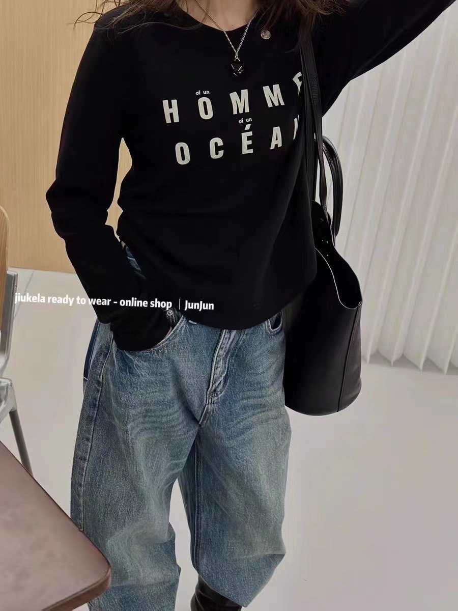 特价！韩伊正品韩版金属小标字母加绒长袖T恤打底衫冬网红上衣女