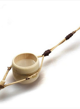 茶具摆件手工竹枝茶漏过滤网天然竹制竹子茶漏竹根茶叶过滤