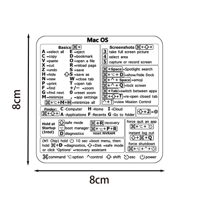热卖Windows/word快捷键 笔记本电脑办公软件MACBOOK防水贴纸