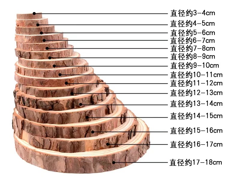 原木片木头片diy手绘画材料手工幼儿园装饰松木年轮木块圆木片板
