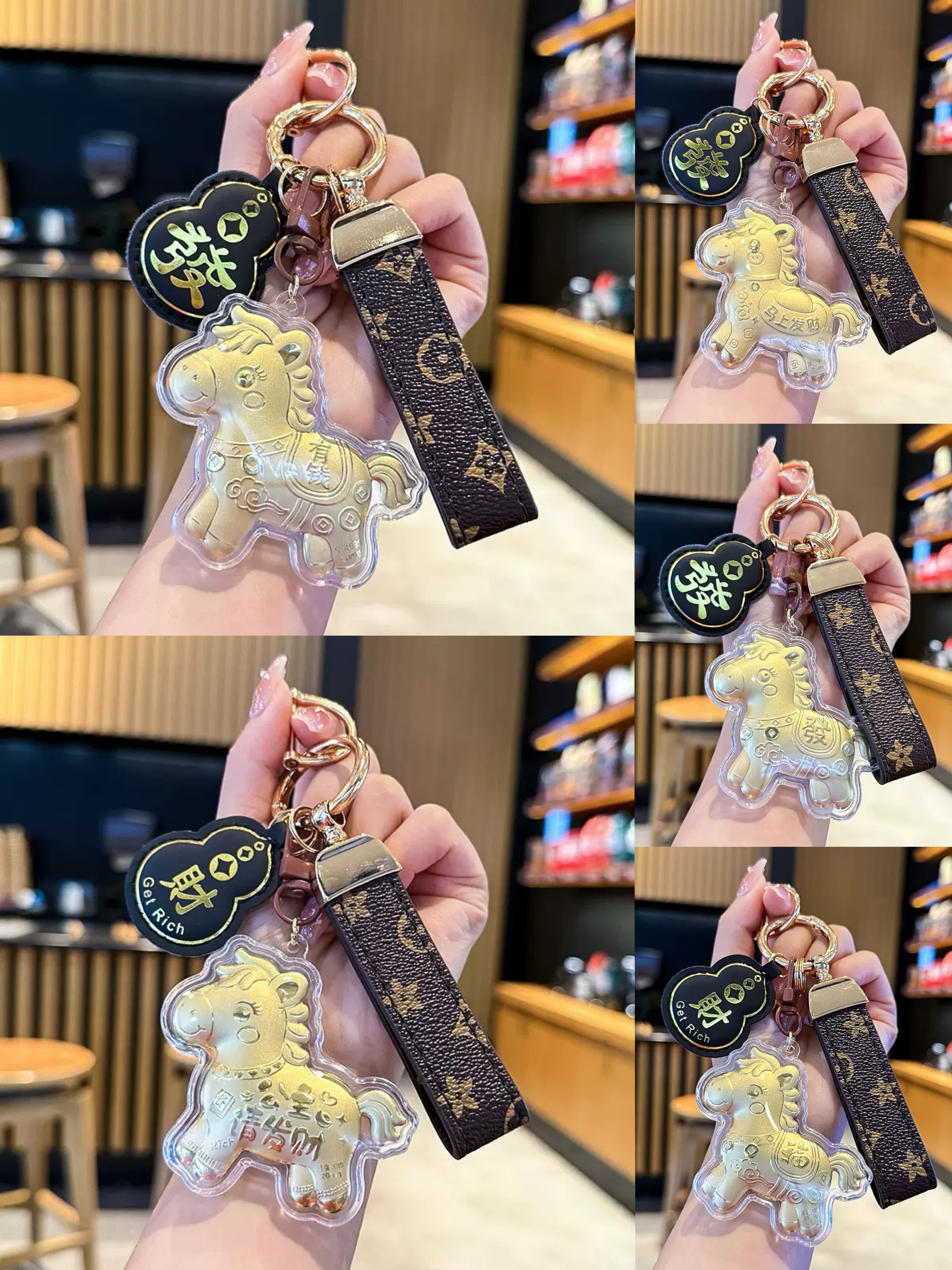 水贝含金钥匙扣诸事顺利马上有钱携带汽车钥匙扣包包钥匙扣挂饰