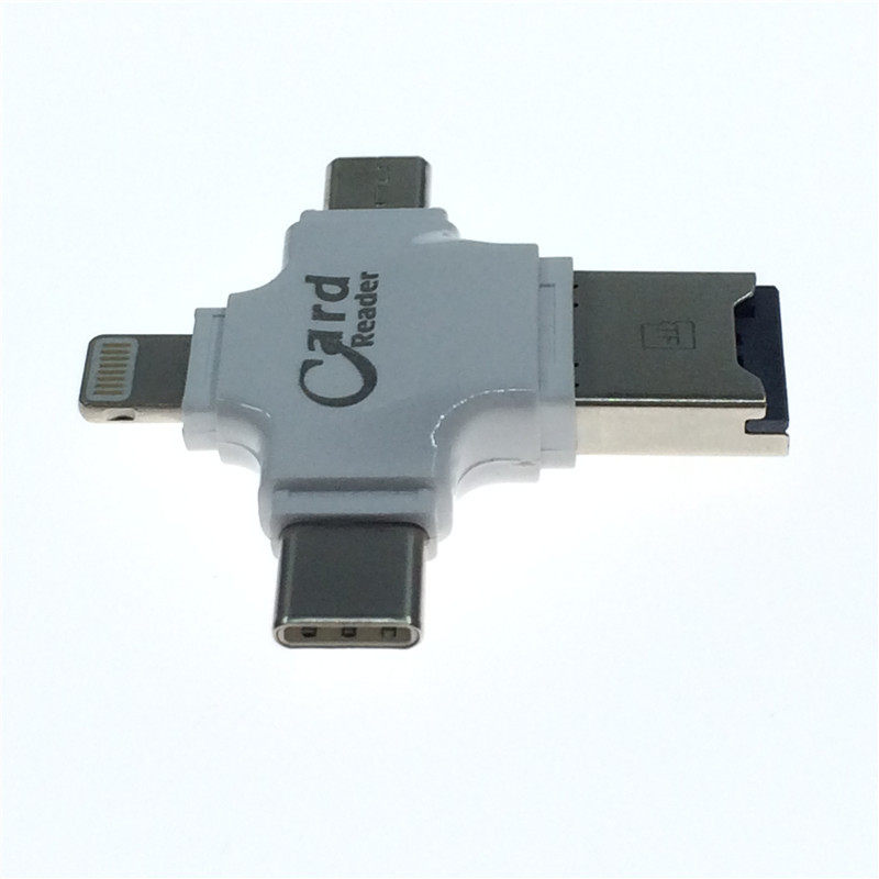 多合一TF卡多功能读卡器电脑usb插手机typec平果iPhone6安卓micro