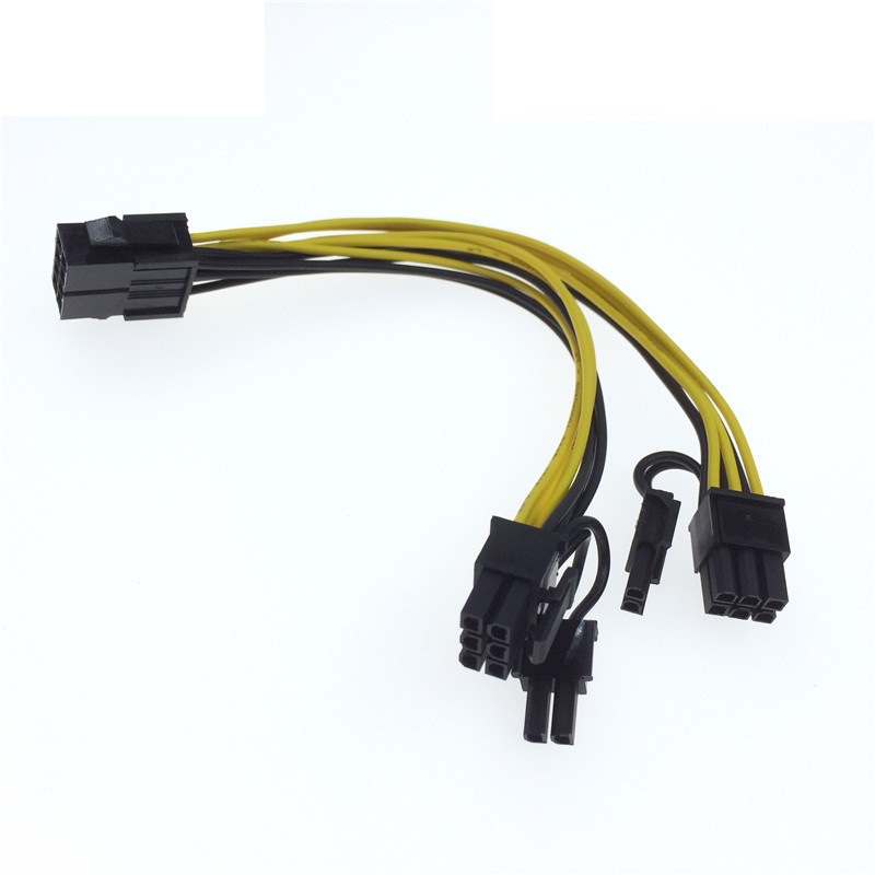 一拖二电源线供显卡8ping一分二线1公转2母6pin+2pin可拆头扩展线