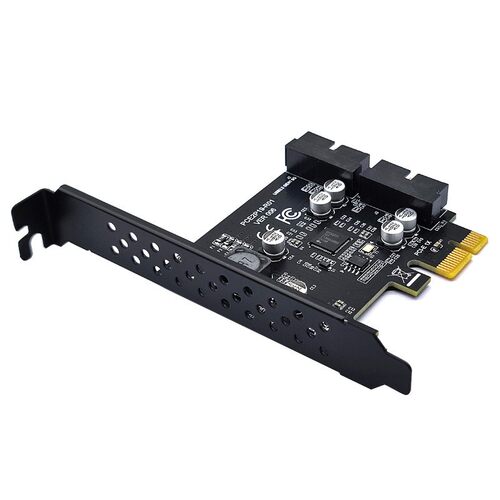 USB3.2前置GEN1扩展卡双口19PIN转接卡RENESAS第三代主控D720201