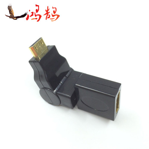 平板相机单反连接电视miniHDMI转hdmi360度旋转接头C型公转A型母
