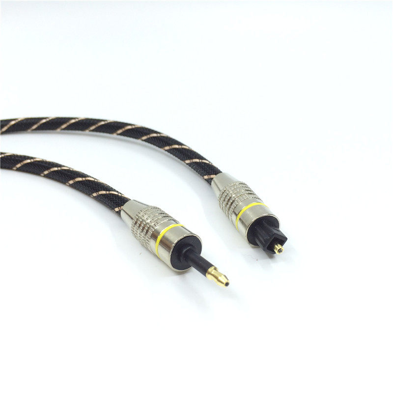 5.1功放音响PS4电视蓝光机方头转圆口3.5mm数码数字光纤音频线7.1