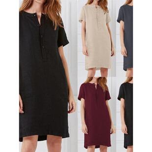 summer dress连衣裙 Plus loose linen women cotton Size Casual