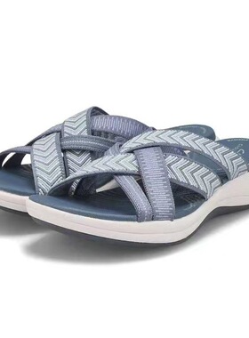 飞织交叉凉拖鞋女鞋women flat slippers ladies shoes size 43