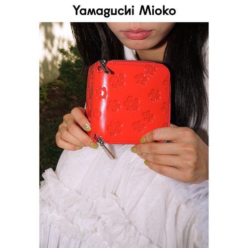 山口美袋压纹花朵钱包卡包