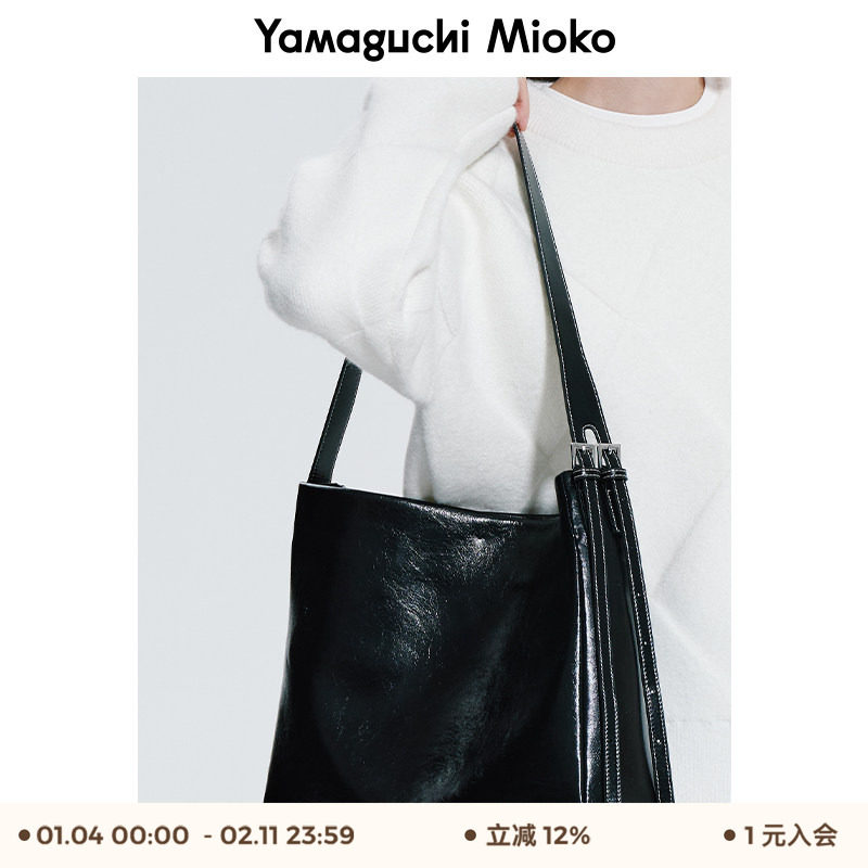 山口美袋 New Vintage 大容量双皮带扣通勤植鞣真皮托特斜挎包包,箱包皮具/热销女包/男包,托特包,淘宝优惠券,粉丝福利购,淘宝优惠卷