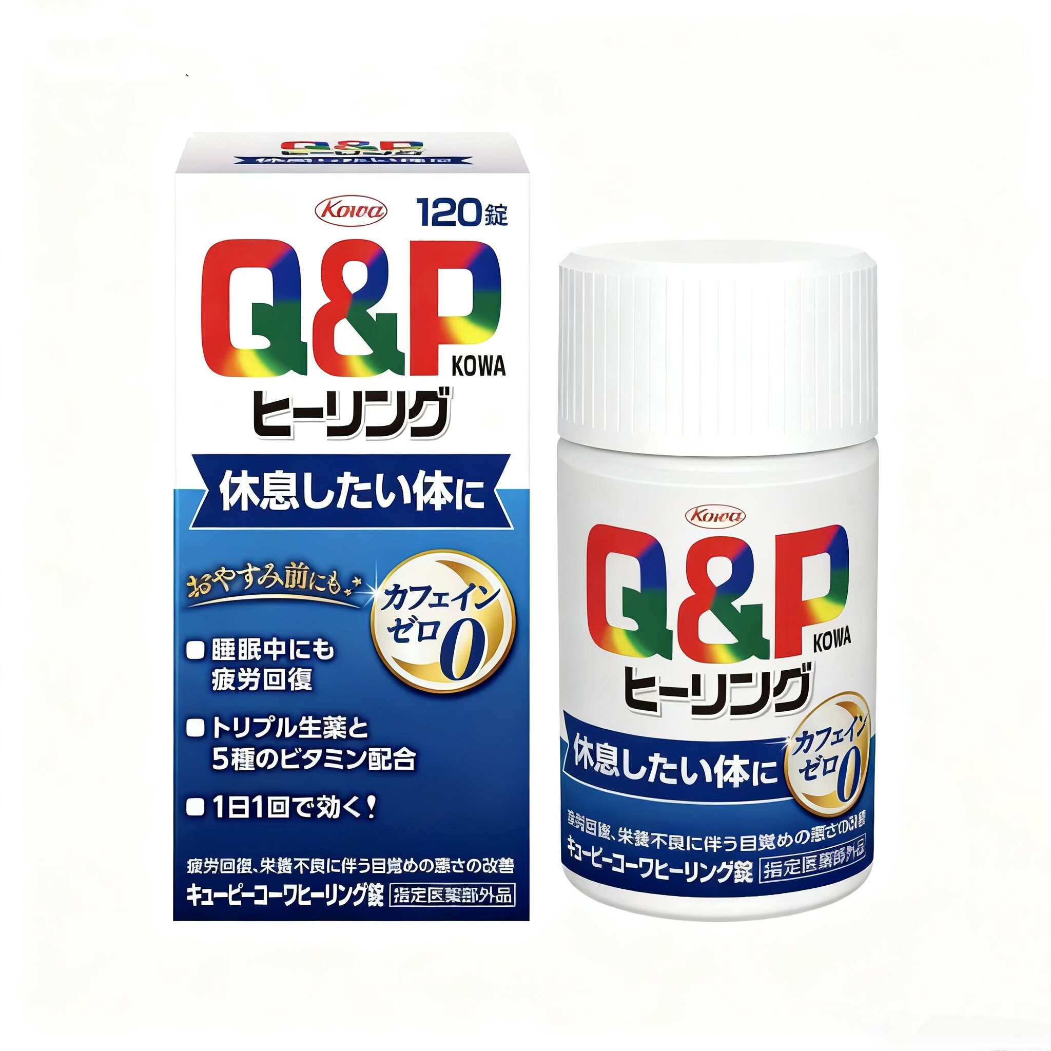 日本代购Kowa兴和Q&P睡眠营养120粒无咖啡因维生素 睡前熬夜适用