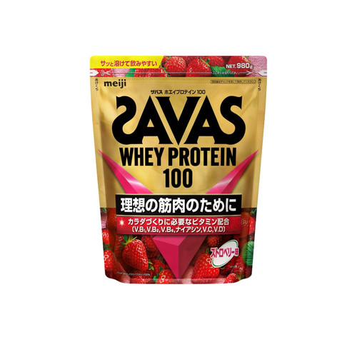 日本代购明治SAVAS WHEY PROTEIN 100 营养粉健身增肌乳清蛋白粉