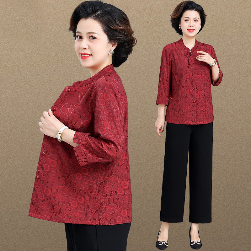 恒源祥中年妈妈外套女红色洋气喜婆婆婚宴装中老年人夏季短款上衣,女装/女士精品,中老年女装,淘宝优惠券,粉丝福利购,淘宝优惠卷