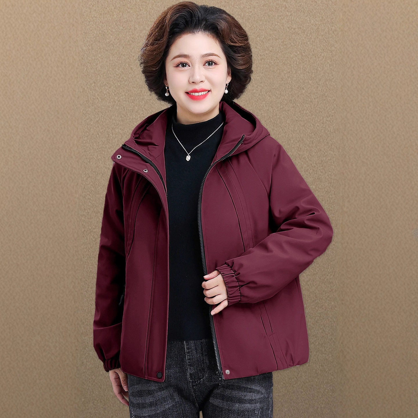 恒源祥妈妈冬装2025新款冲锋衣外套加绒加厚中老年女士秋冬夹克连,女装/女士精品,中老年女装,淘宝优惠券,粉丝福利购,淘宝优惠卷