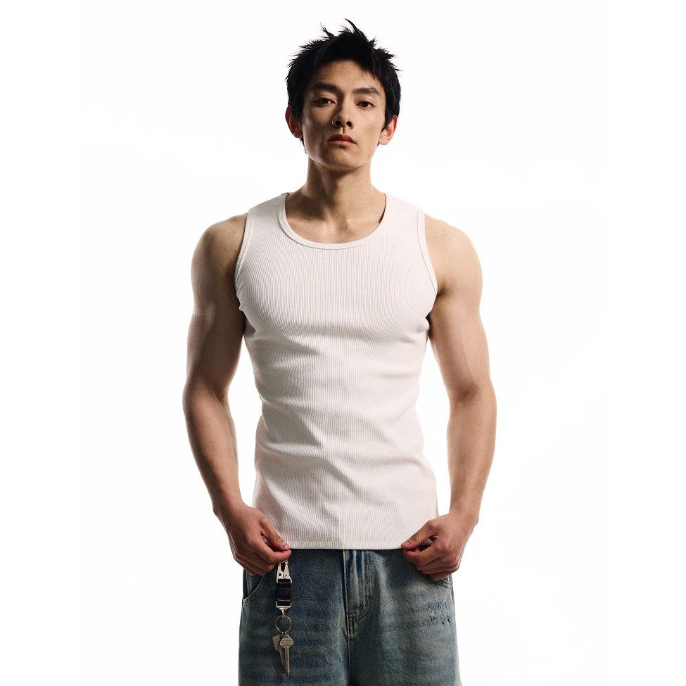 韩国潮牌背心男健身运动弹力紧身修身贴身无袖坎肩跑步训练夏外贸