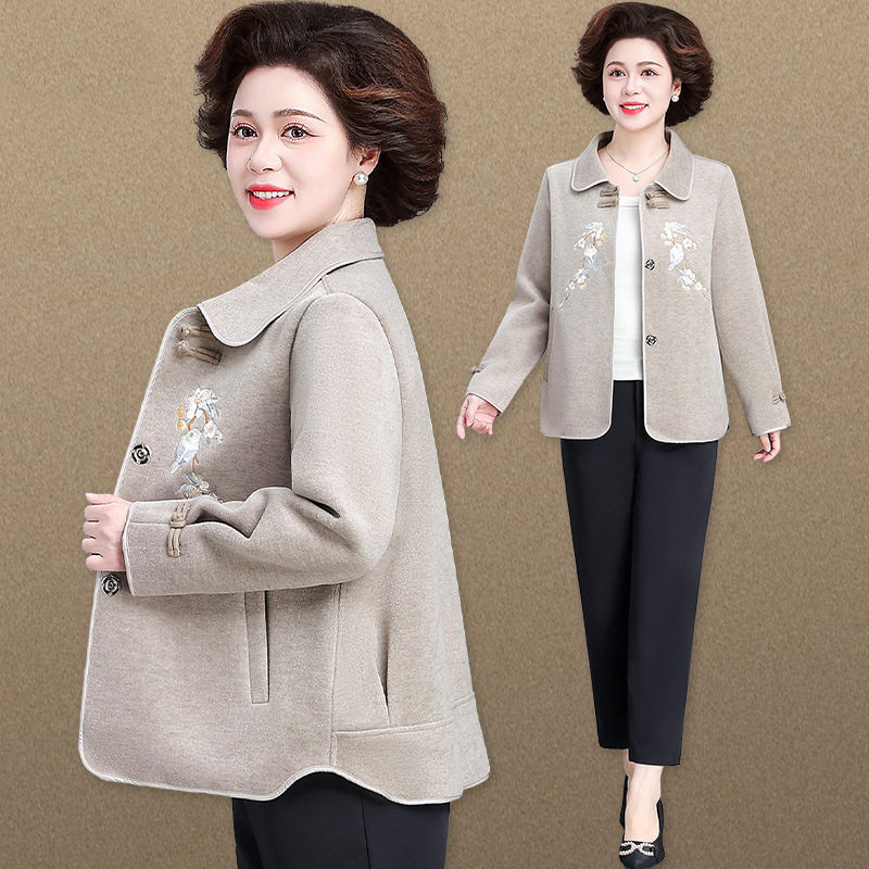 恒源祥妈妈春装毛呢外套中国风洋气中老年女春秋款呢子上衣新款刺,女装/女士精品,中老年女装,淘宝优惠券,粉丝福利购,淘宝优惠卷