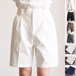 短裤 中裤 男轻奢商务修身 松紧腰直筒垂感裤 夏外 五分裤 韩国潮牌西装