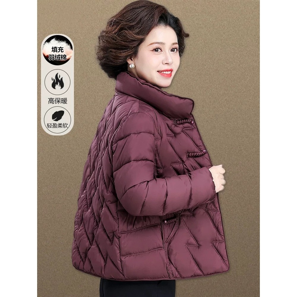 恒源祥小个子妈妈冬装羽绒棉服短款时尚小棉衣中老年女秋冬外套大,男装,中老年套装,淘宝优惠券,粉丝福利购,淘宝优惠卷