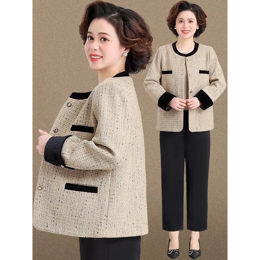 恒源祥妈妈秋装外套洋气中年女士上衣中老年人女春秋小香风呢子西,女装/女士精品,中老年女装,淘宝优惠券,粉丝福利购,淘宝优惠卷