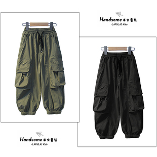 26春夏新中大童长裤 啦芙莱童装 儿童束脚工装 裤 1616 男女童休闲裤