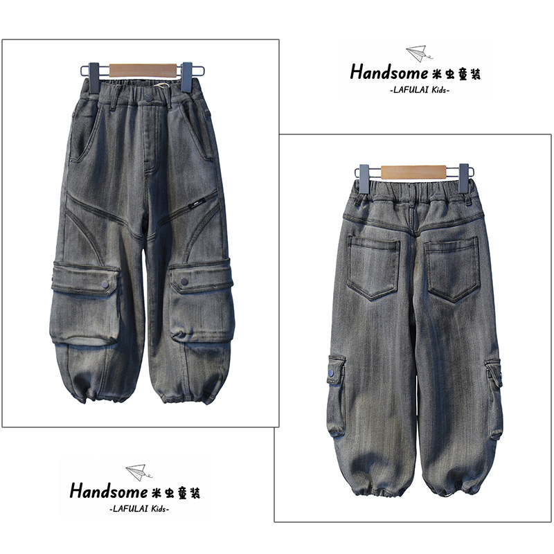 啦芙莱童装儿童做旧一体绒休闲工装裤25冬季新品男女童长裤潮3967,童装/婴儿装/亲子装,裤子,淘宝优惠券,粉丝福利购,淘宝优惠卷