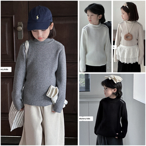 校服内搭神器儿童男童绵羊绒混纺半高领基础毛衣24冬新保暖线衫