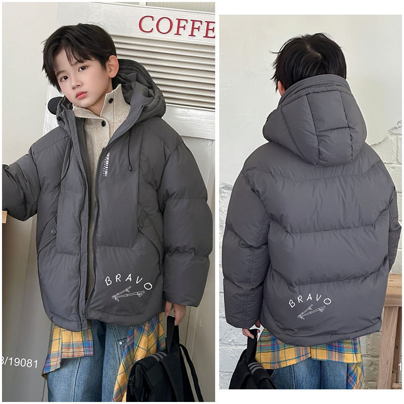 布芮欧童装儿童90白鸭绒羽绒服外套25冬男女童中长款面包服18128