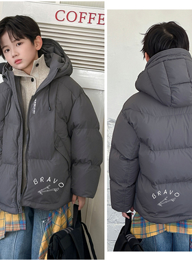 布芮欧童装儿童90白鸭绒羽绒服外套25冬男女童中长款面包服18128