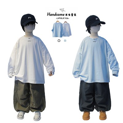 啦芙莱男女童百搭纯棉长袖T恤