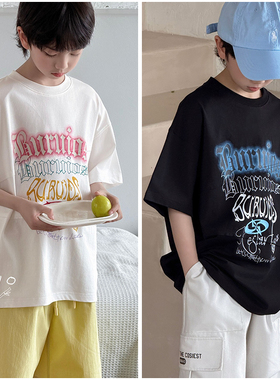 布芮欧童装儿童时髦涂鸦T恤2025夏季新品短袖体恤男女童上衣63129