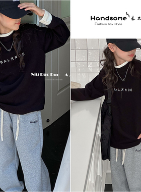 牛哆哆童装儿童假两件高领发热澳绒打底衫23冬新男女童长袖63185