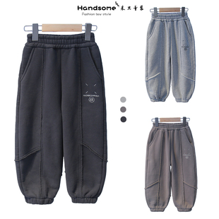 男女童运动长裤 24冬新品 9236 儿童加绒加厚一体绒休闲裤 啦芙莱童装