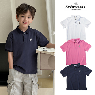 T恤25夏季 啦芙莱童装 儿童翻领修身 凉感短袖 9006 新中童男童POLO衫