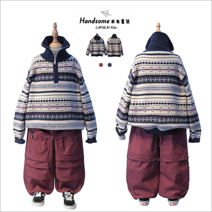 上衣6252 新女童软糯针织衫 啦芙莱童装 儿童复古拉链高领毛衣25冬季