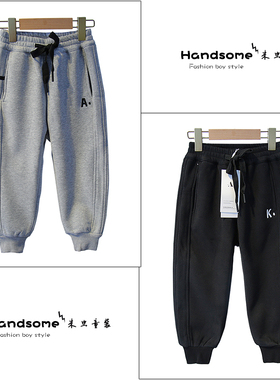 ANIKA童装儿童加绒运动裤23冬新品男女童一体绒卫裤长裤潮3799