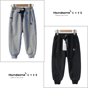 ANIKA童装儿童加绒运动裤23冬新品男女童一体绒卫裤长裤潮3799