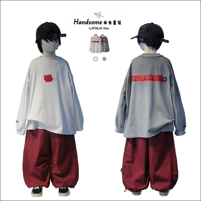 啦芙莱童装儿童字母圆领卫衣26春季新品女童套头长袖上衣潮8609