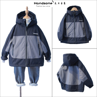 ANIKA童装儿童连帽夹棉工装棉服24初冬季新品男童保暖冲锋衣3553