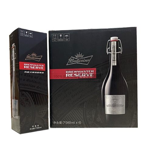 百威大师臻藏啤酒798ml*6瓶整箱