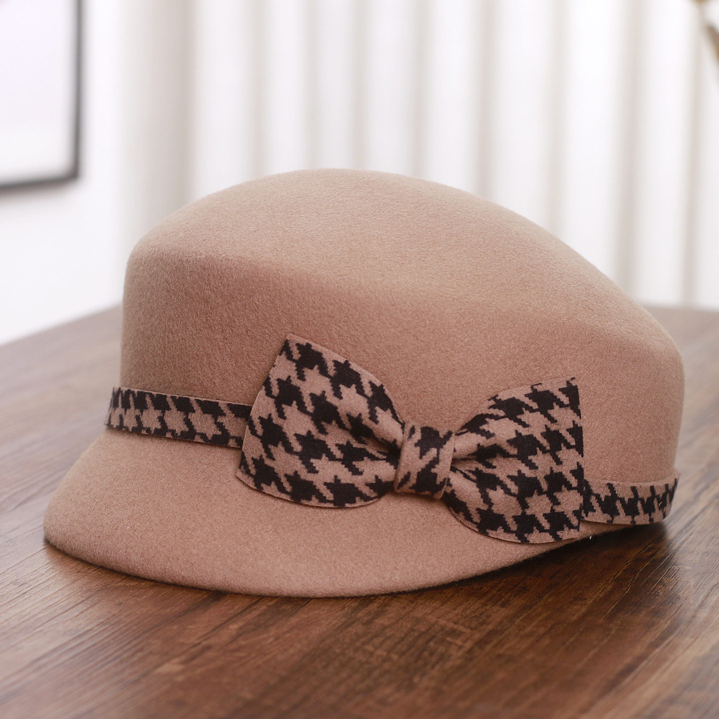 香港潮牌英伦千鸟格蝴蝶结羊毛呢马术帽女秋冬优雅百搭鸭舌贝雷帽,服饰配件/皮带/帽子/围巾,帽子,淘宝优惠券,粉丝福利购,淘宝优惠卷